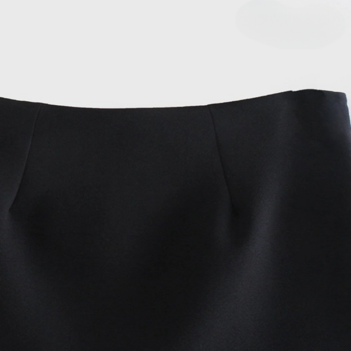 Vintage High Waist Side Zipper Mini Skirt