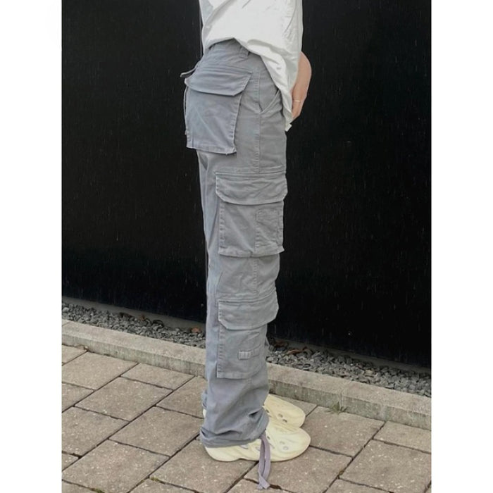 Women's Straight Oversize Cargo Pants With Pockets — Legletic