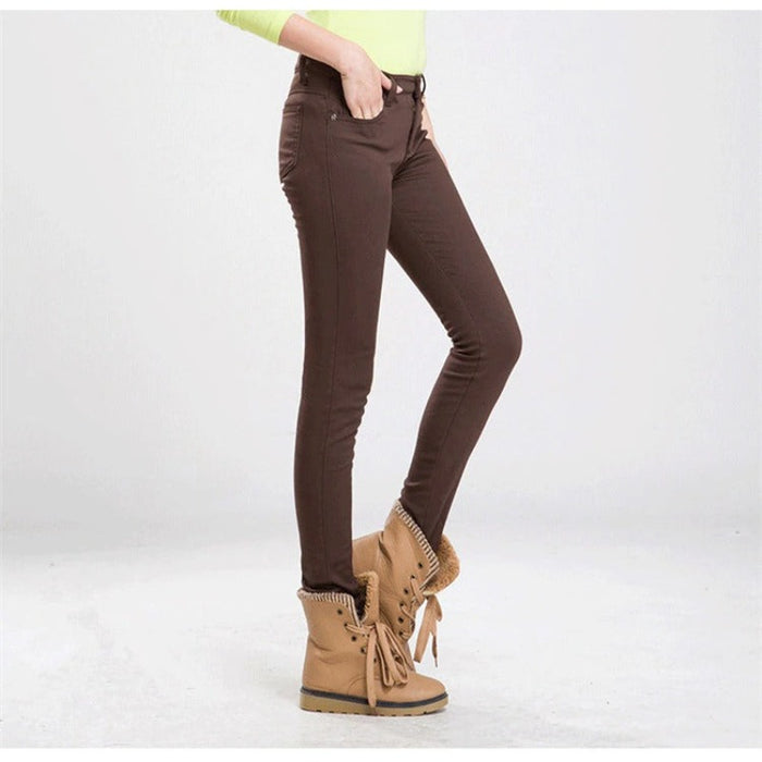 Women's Warm Thick Winter Office Jeans