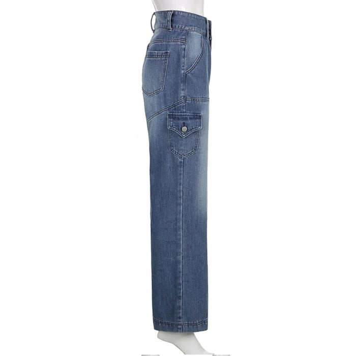 Patchwork Streetwear Baggy Jeans For Women