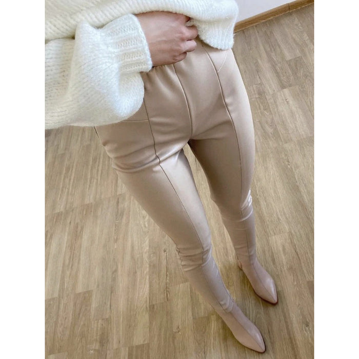 Women's Classic Tight Faux Leather Pants