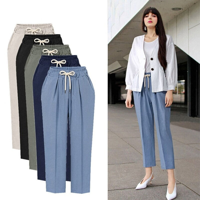 Women's Office Cotton Linen Pants